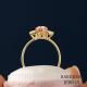 Rare Real Jewels Peach Oval Halo Diamond Accent Gold Ring