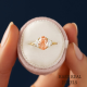 Rare Real Jewels Peach Oval Halo Diamond Accent Gold Ring