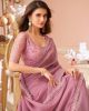 Onion pink crystal Gerogate Saree