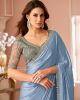 Silver Chiffon Shimmer Saree