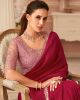 Cherry Red Rainbow Gerogate Saree
