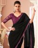 Pattern work Black Georgette Saree