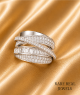 White Gold Lab Grown Diamond Engagement Ring: Round & Baguette Cut