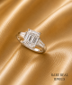 3.00ct Emerald Cut Lab Grown Diamond Engagement Ring: White Gold, Tapered Baguette