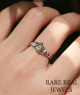 Pear Cut Peridot Diamond Ring in 14K White Gold