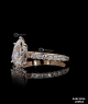 Pear Cut Lab Grown Diamond Engagement Ring: 18K Rose Gold Pavé Band