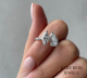 Pear and Marquise Moissanite Diamond Toi et Moi Engagement ring, Valentine Special gift