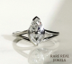 Marquise Lab Created Diamond Half Bezel Splits Shank Engagement Ring, Sparkling Diamond With White Gold