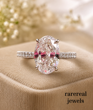 2.50ct Oval Lab Grown Diamond Engagement Ring: White Gold Hidden Halo