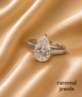 2.00 ct Pear Lab Grown Diamond Engagement Ring: White Gold Solitaire