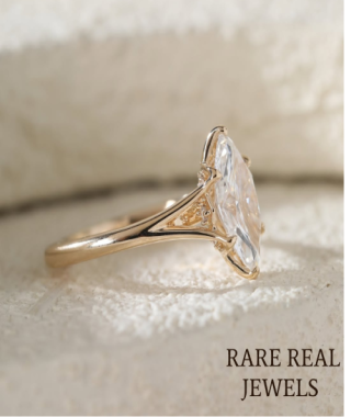 2 CT Marquise Diamond Ring, Marquise Engagement Ring, Yellow Gold Solitaire Ring, Vintage Style Ring, Promise Ring, Bridal Jewelry