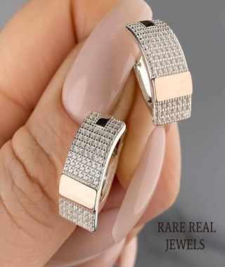 Rose Gold Pave Lab Grown Diamond Hoop Earrings: Statement Jewelry