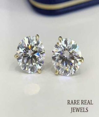 2.00 CTW Lab Grown Diamond Stud Earrings: 10K Yellow Gold