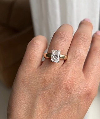 Radiant Cut 1.50CT Lab Grown Diamond Solitaire Ring - Yellow Gold